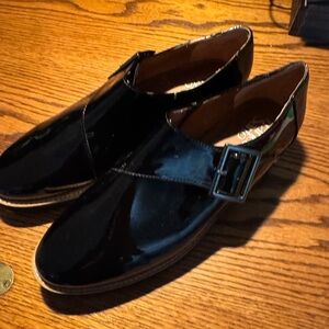 Franco Sarto Black Patent Loafers NWOT